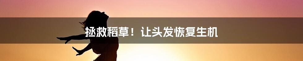 拯救稻草!让头发恢复生机