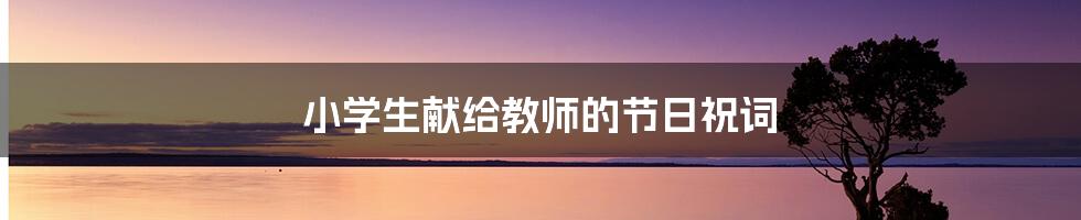 小学生献给教师的节日祝词