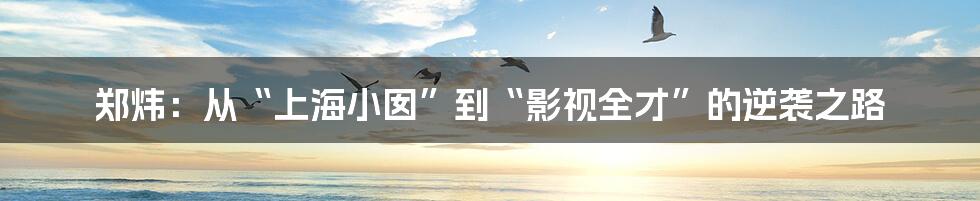 郑炜:从“上海小囡”到“影视全才”的逆袭之路