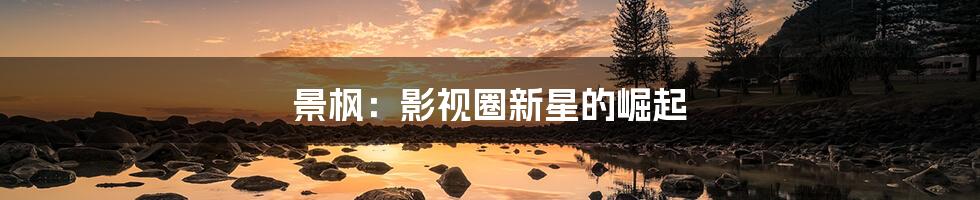 景枫：影视圈新星的崛起