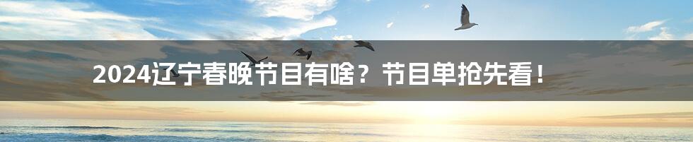 2024辽宁春晚节目有啥?节目单抢先看!