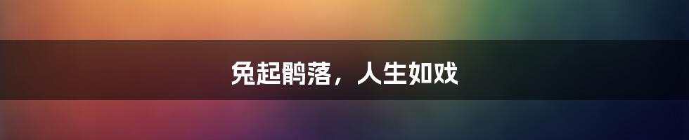 兔起鹘落，人生如戏