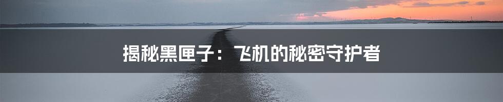 揭秘黑匣子:飞机的秘密守护者