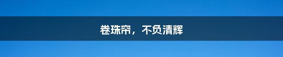 卷珠帘,不负清辉