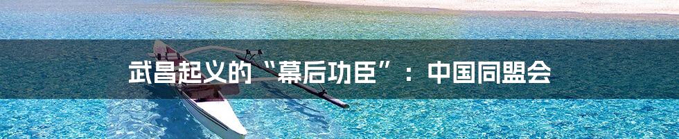 武昌起义的“幕后功臣”：中国同盟会