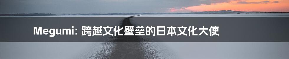Megumi: 跨越文化壁垒的日本文化大使