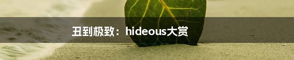 丑到极致：hideous大赏