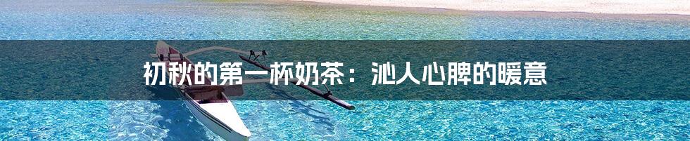 初秋的第一杯奶茶:沁人心脾的暖意