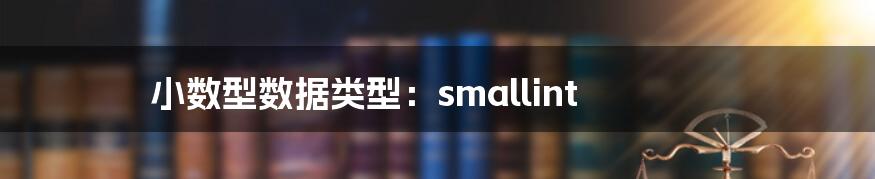 小数型数据类型：smallint