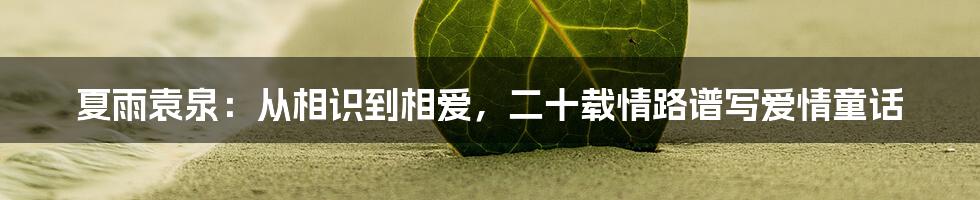 夏雨袁泉:从相识到相爱,二十载情路谱写爱情童话
