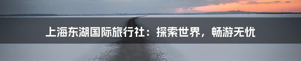上海东湖国际旅行社：探索世界，畅游无忧