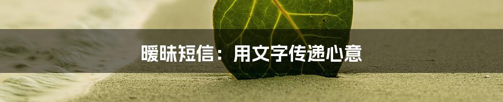 暧昧短信:用文字传递心意