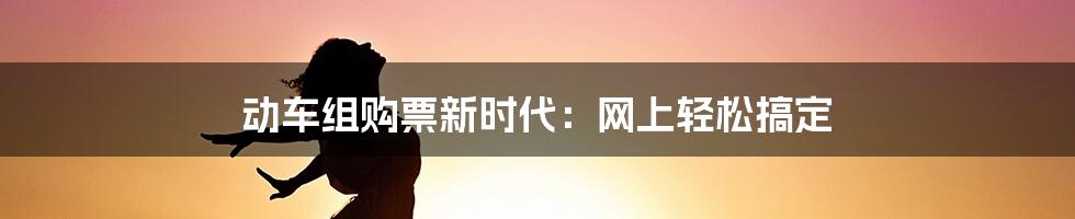 动车组购票新时代:网上轻松搞定