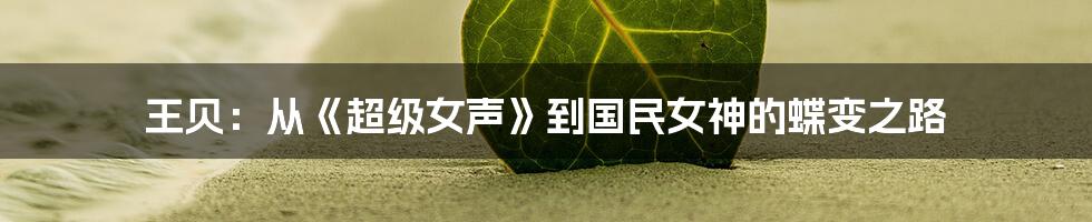 王贝:从《超级女声》到国民女神的蝶变之路