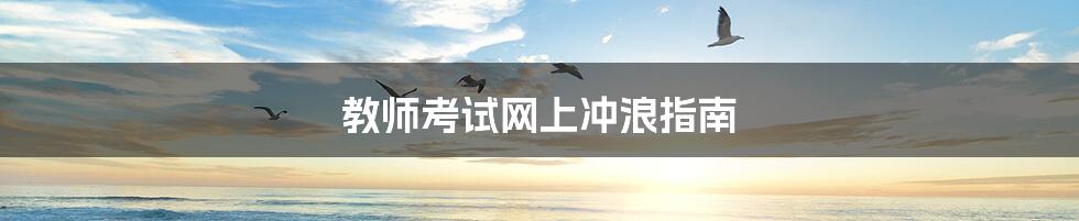 教师考试网上冲浪指南