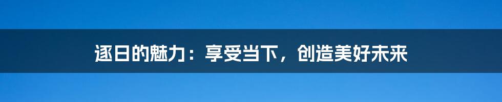逐日的魅力:享受当下,创造美好未来