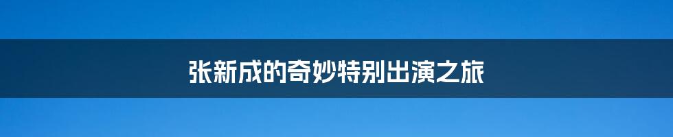 张新成的奇妙特别出演之旅