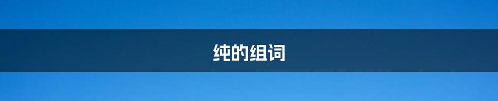 纯的组词
