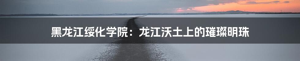 黑龙江绥化学院:龙江沃土上的璀璨明珠