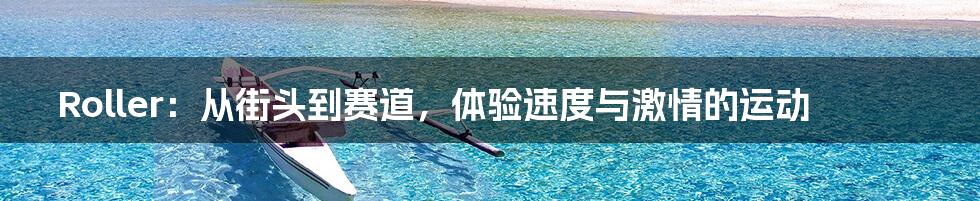 Roller:从街头到赛道,体验速度与激情的运动