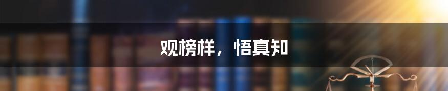 观榜样，悟真知