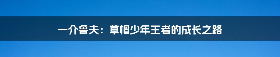 一介鲁夫:草帽少年王者的成长之路