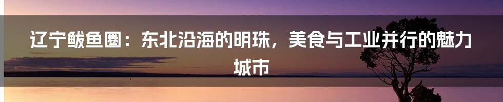 辽宁鲅鱼圈:东北沿海的明珠,美食与工业并行的魅力城市