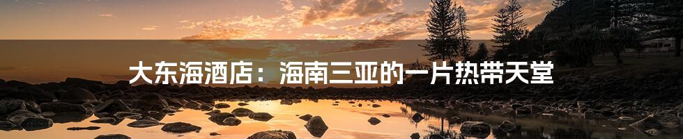 大东海酒店:海南三亚的一片热带天堂