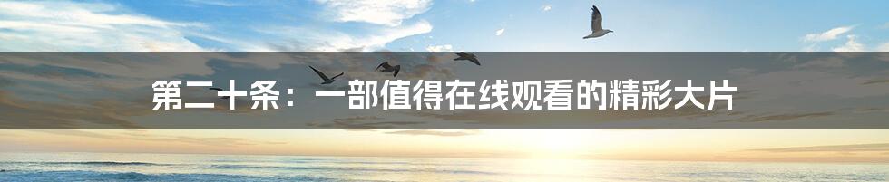 第二十条:一部值得在线观看的精彩大片