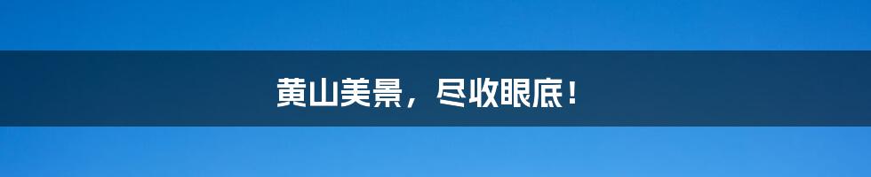 黄山美景,尽收眼底!