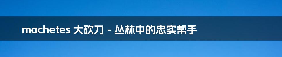 machetes 大砍刀 - 丛林中的忠实帮手