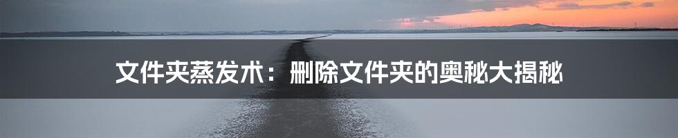 文件夹蒸发术:删除文件夹的奥秘大揭秘