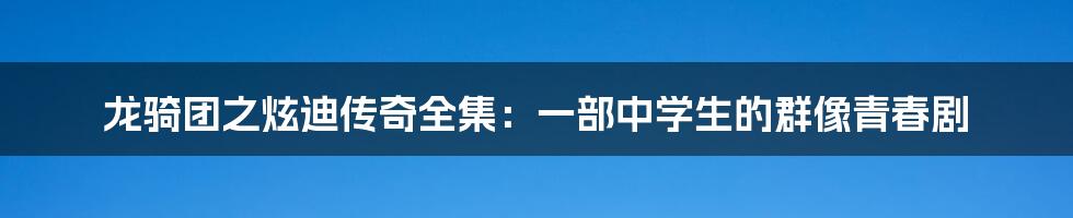 龙骑团之炫迪传奇全集:一部中学生的群像青春剧