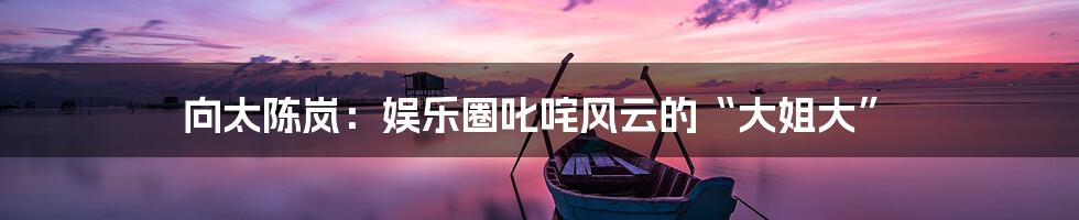 向太陈岚:娱乐圈叱咤风云的“大姐大”