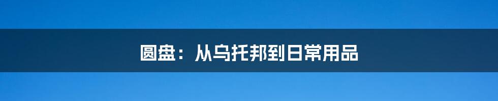 圆盘:从乌托邦到日常用品