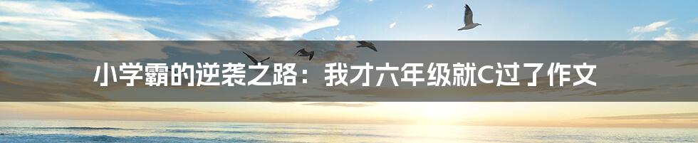 小学霸的逆袭之路：我才六年级就C过了作文