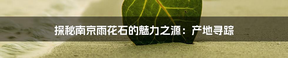 探秘南京雨花石的魅力之源：产地寻踪