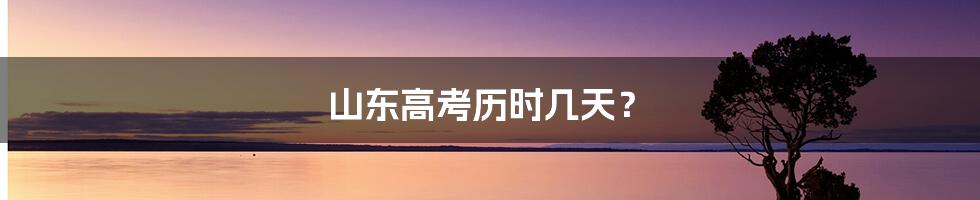 山东高考历时几天?