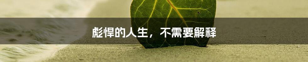 彪悍的人生,不需要解释