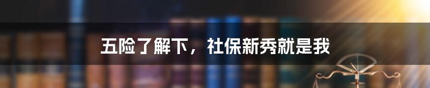 五险了解下,社保新秀就是我
