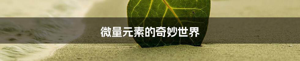 微量元素的奇妙世界