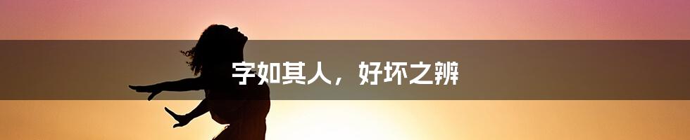 字如其人，好坏之辨