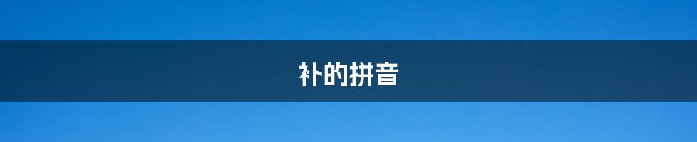 补的拼音