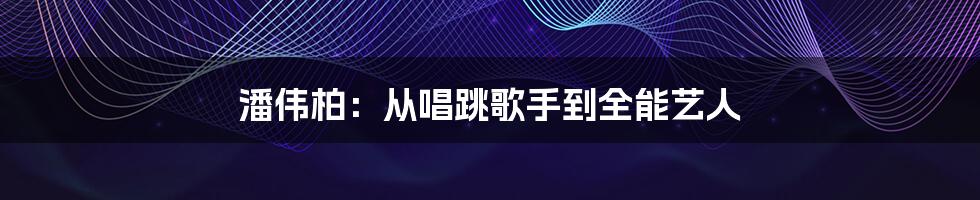 潘伟柏:从唱跳歌手到全能艺人
