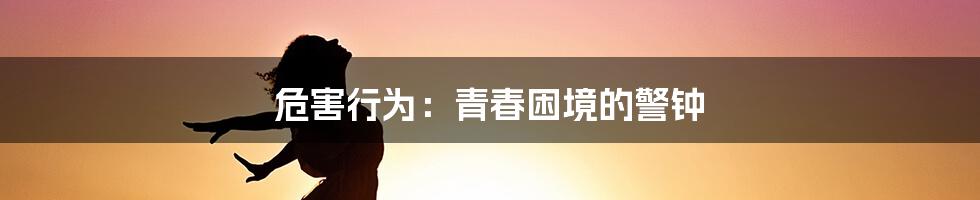 危害行为:青春困境的警钟