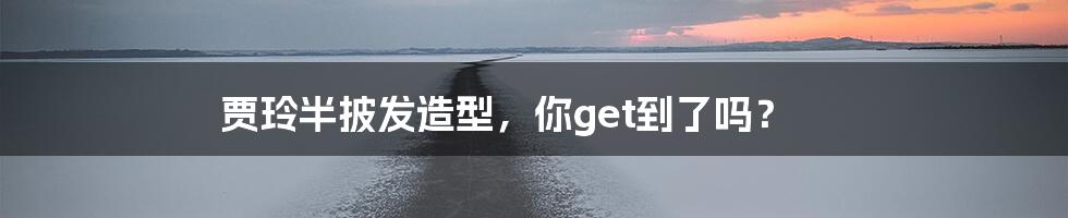 贾玲半披发造型，你get到了吗？