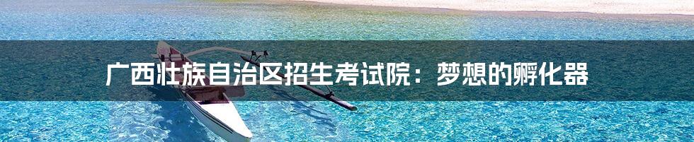 广西壮族自治区招生考试院:梦想的孵化器