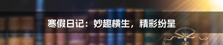 寒假日记:妙趣横生,精彩纷呈