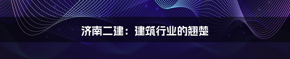 济南二建：建筑行业的翘楚