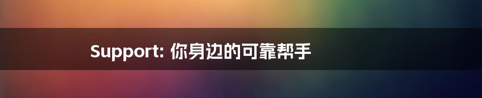 Support: 你身边的可靠帮手